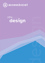 capa do conteúdo programático impresso com fundo lilás e o título trilha design